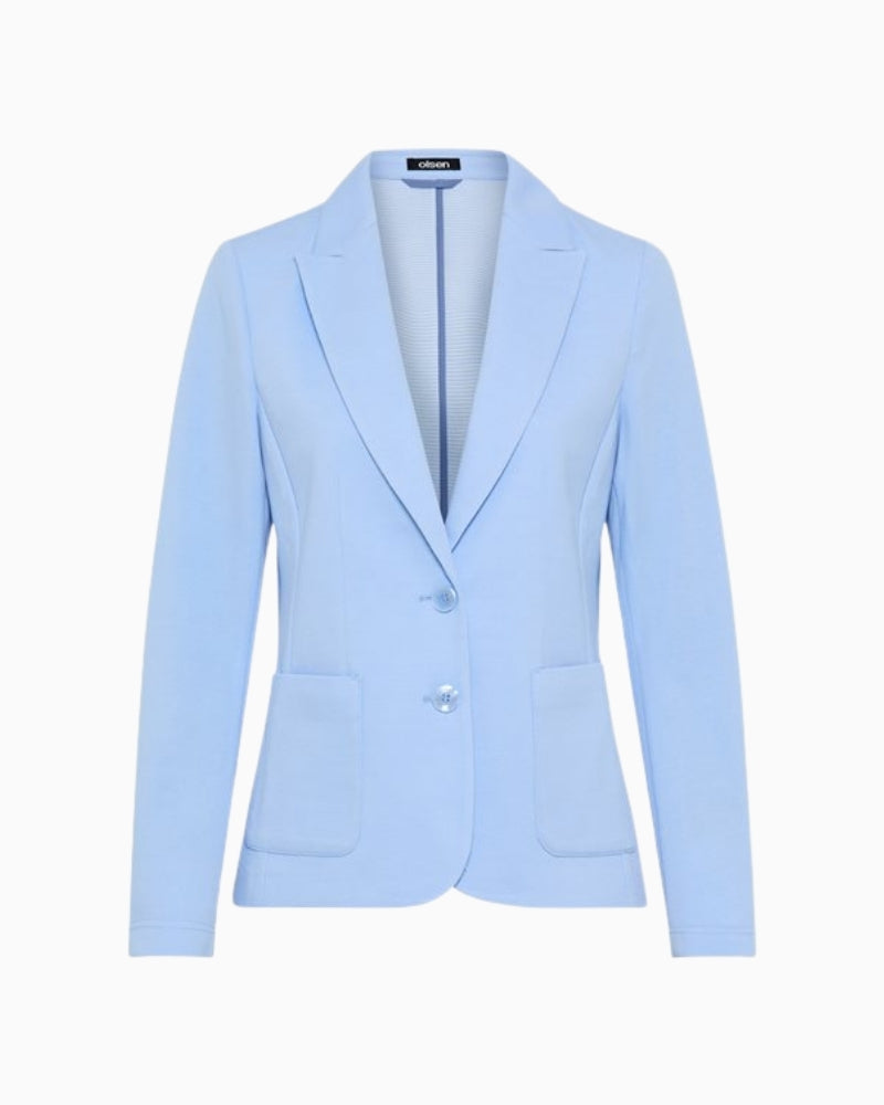 Olsen light blue blazer front view – Áines Boutique