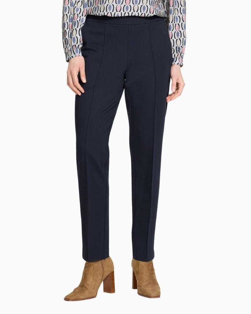 Olsen Lisa Straight navy cropped trousers