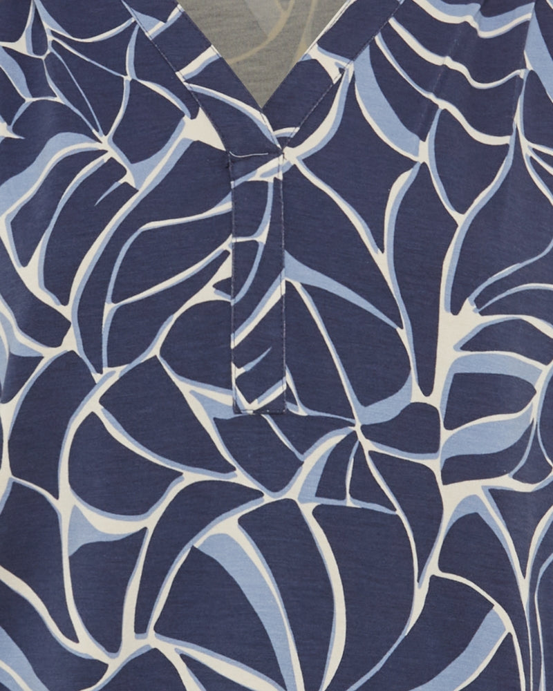 Close-up of soft viscose blend fabric in navy