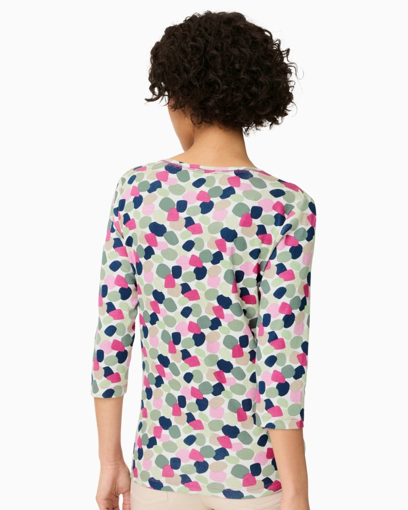 Olsen printed long sleeve cotton T-shirt back – Áines Boutique