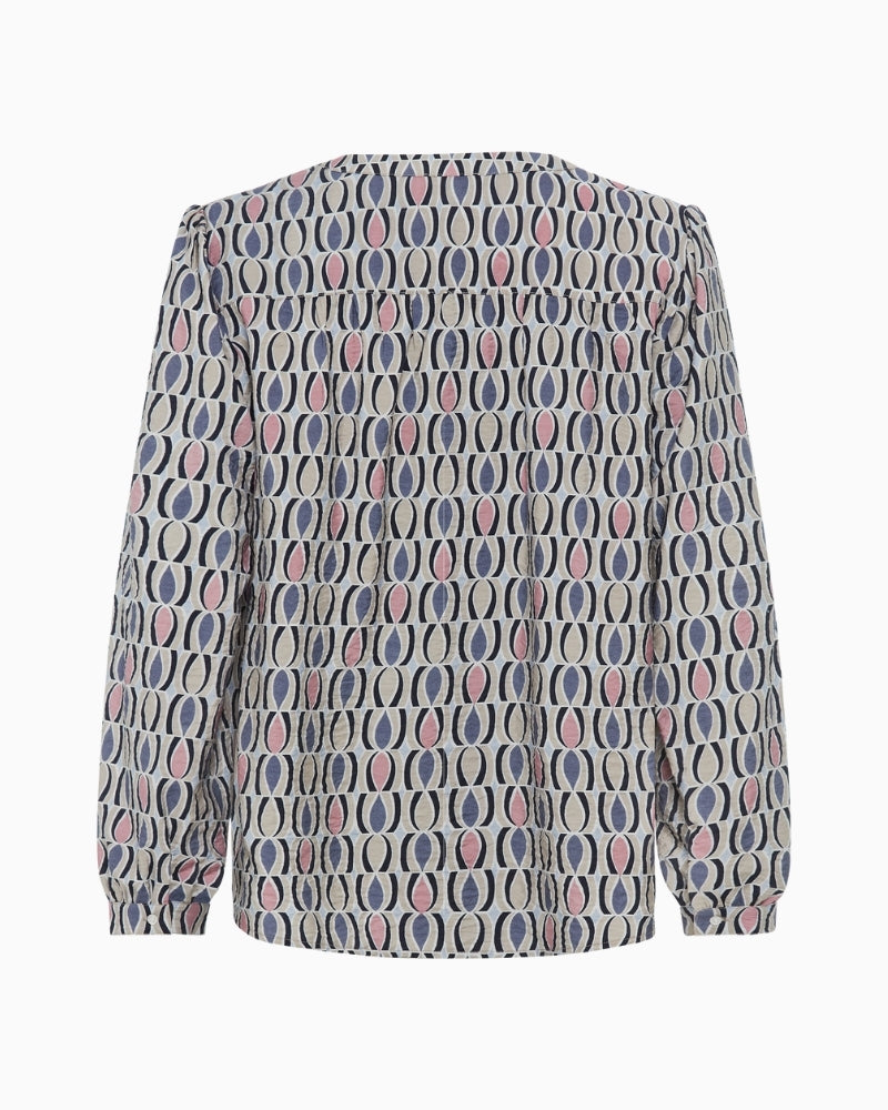 Back view of long sleeve woven blouse by Olsen