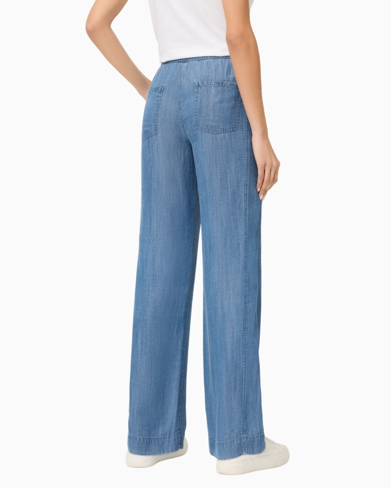 Olsen Anna Wide lyocell trousers in denim wide leg back view