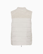 Back view of Olsen gilet showing straight Henny fit and hip length