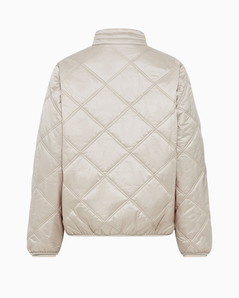 Flat lay back view of Olsen lightweight beige jacket