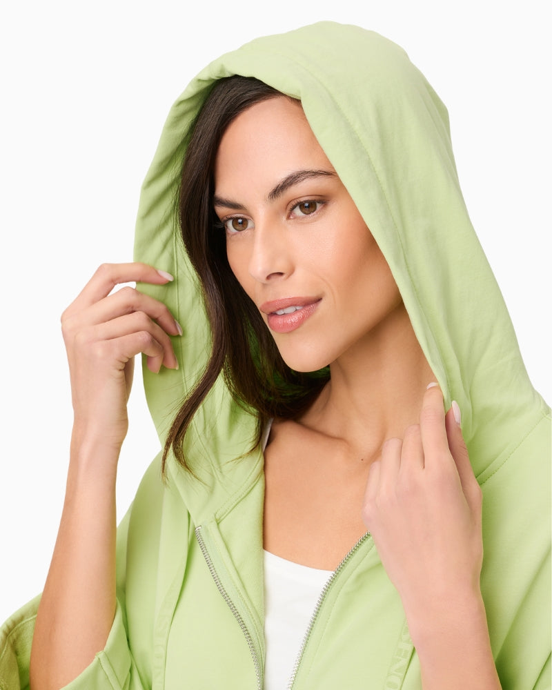 Olsen Cora Jersey Jacket lime hood detail