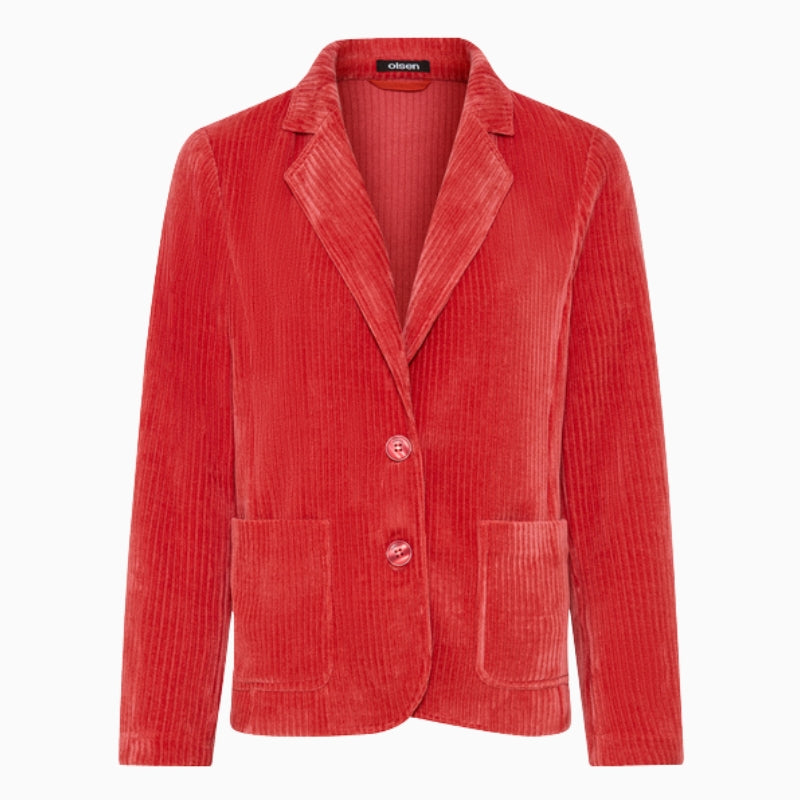 Olsen Corduroy Blazer in burnt orange front view