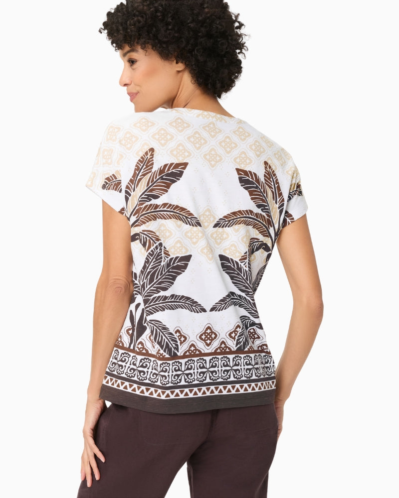 Olsen Cosima Savanna Sky T-Shirt white brown back view
