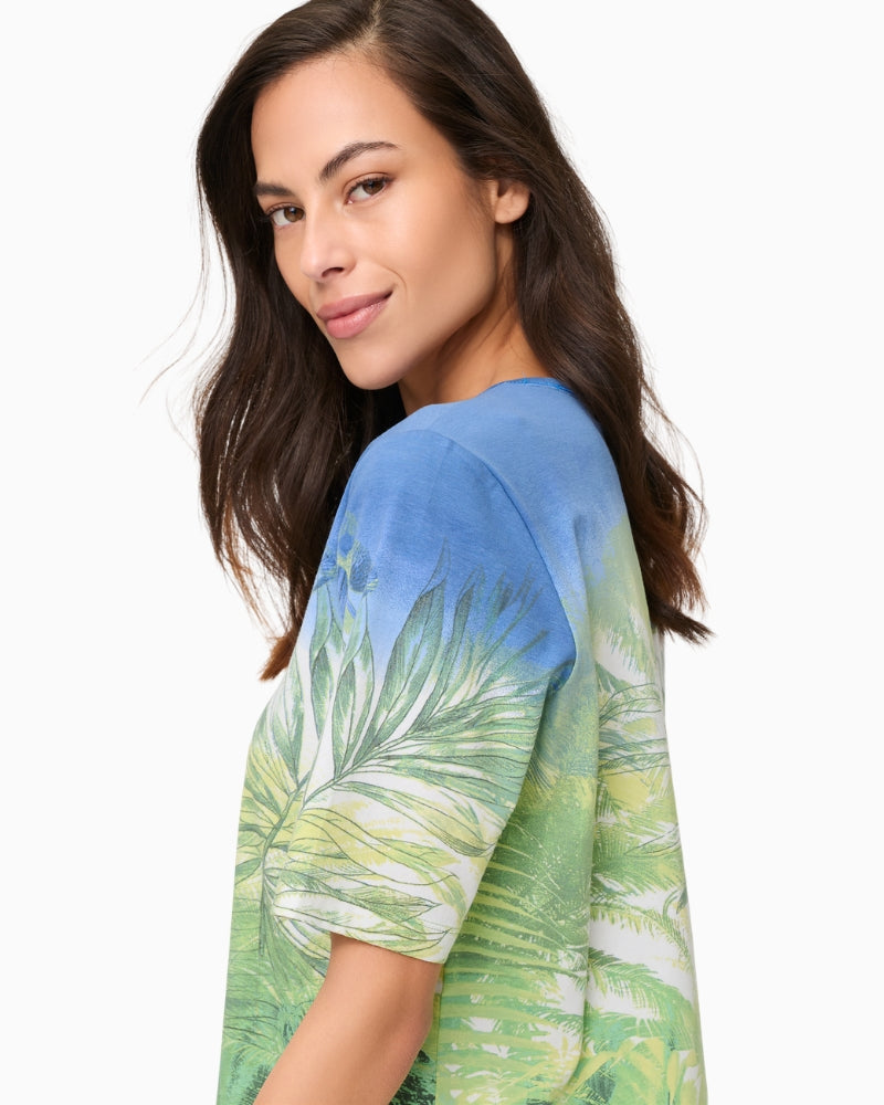 Olsen Hannah T-Shirt blue green side view short sleeves