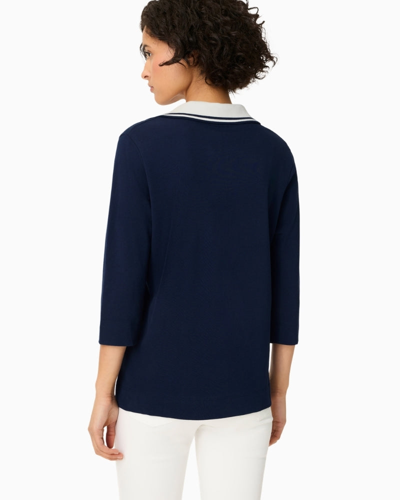 Olsen Ink Blue Polo Shirt back view