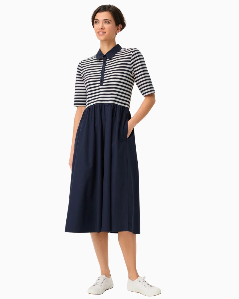 Olsen Mixed Media Polo Dress front view