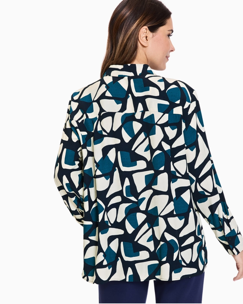 Back view highlighting relaxed fit and lightweight fabric