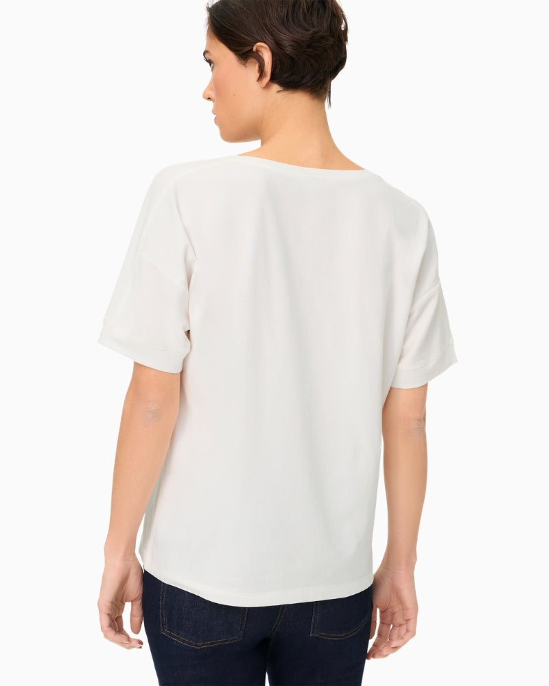 Olsen Riviera Placement Print T-Shirt off-white back view