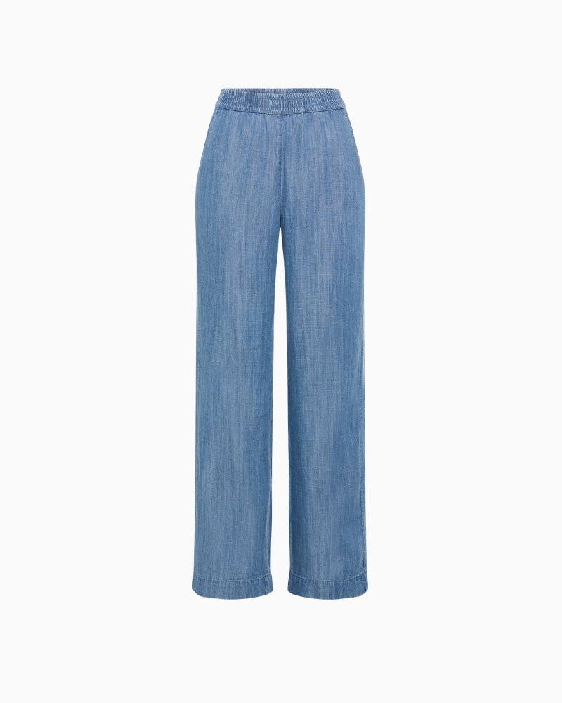 Olsen denim wide leg lyocell trousers full length