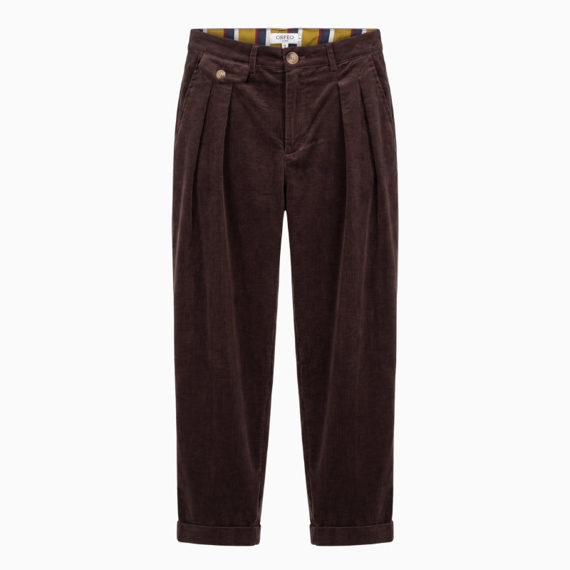Orfeo Paris Nora Trousers in brown corduroy front view
