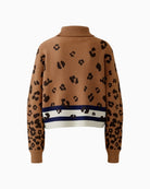 Back view of Oui pullover with all-over animal print pattern