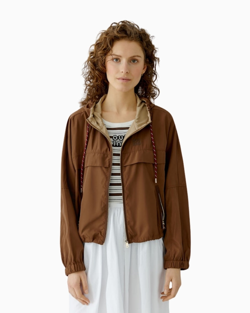 Oui blouson jacket Fondue Fudge front view – Áines Boutique