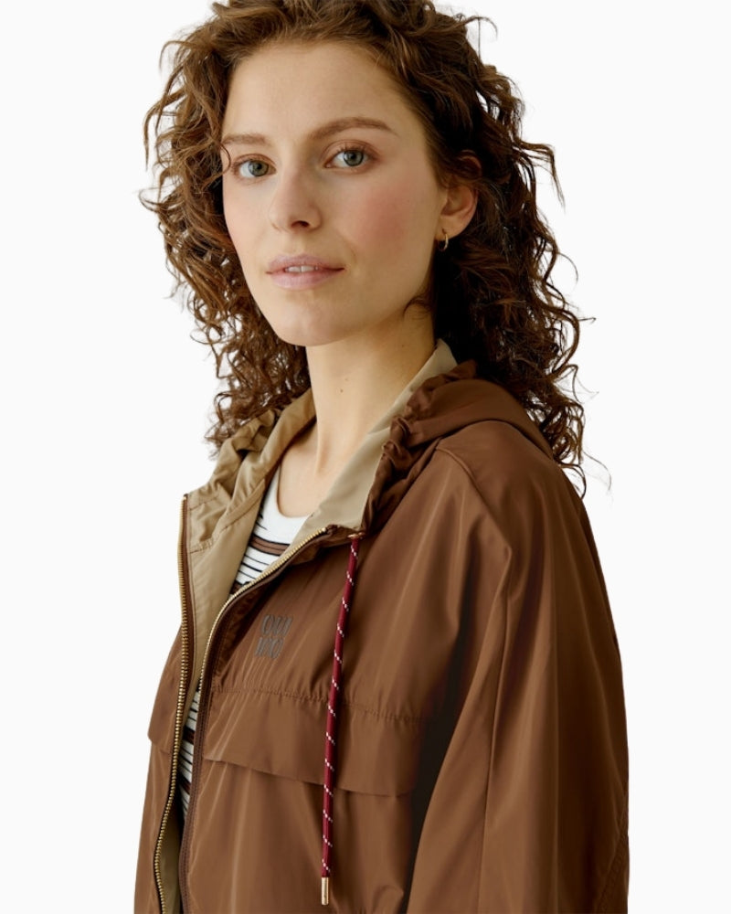 Oui blouson jacket Fondue Fudge side view – Áines Boutique