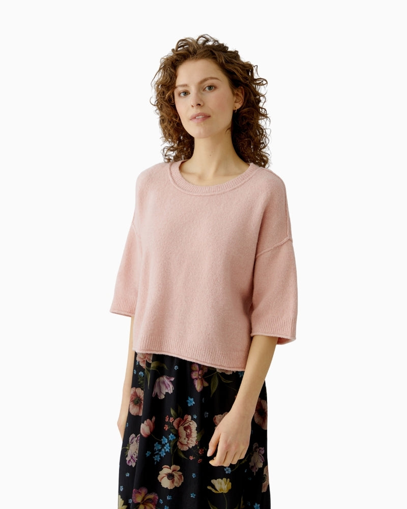 Oui dusty rose cozy pullover, front view – Áines Boutique