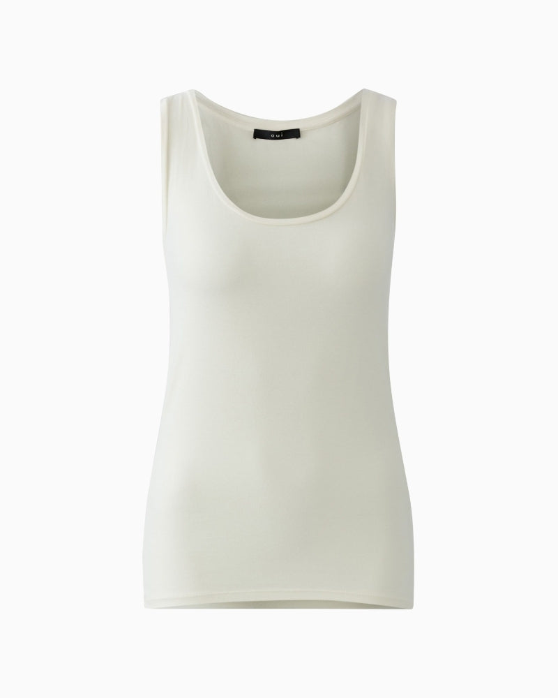 Oui tank top off-white product view on white background – Áines Boutique