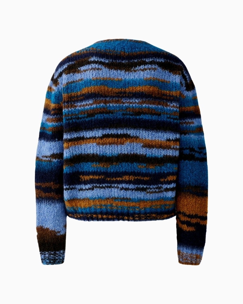 Back view of Oui cropped pullover in cosy wool and alpaca blend