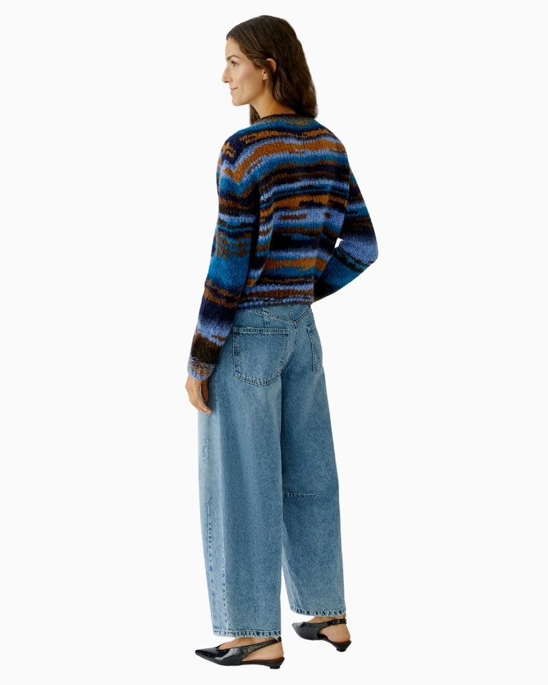 Back view of Oui cropped pullover in cosy wool and alpaca blend