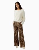 Oui Fellchen faux fur pullover styled casually with jeans