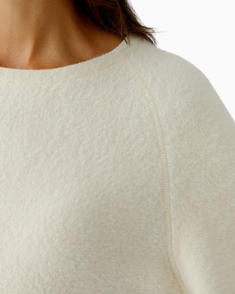 Oui Fellchen pullover in whitecap gray with faux fur outer and oversized fit