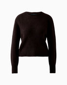 Oui Ganache pullover in alpaca blend with round neck and balloon sleeves