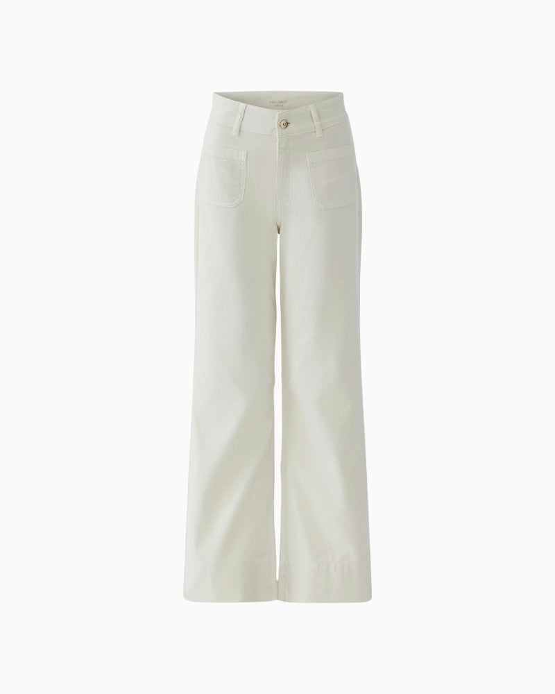 Oui high waist wide leg jeans Whitecap Gray product view on white background – Áines Boutique