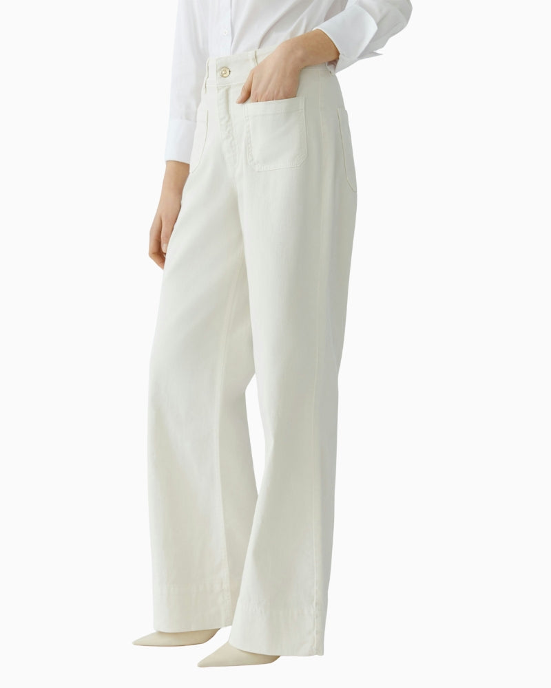 Oui high waist wide leg jeans Whitecap Gray side view wide leg shape – Áines Boutique