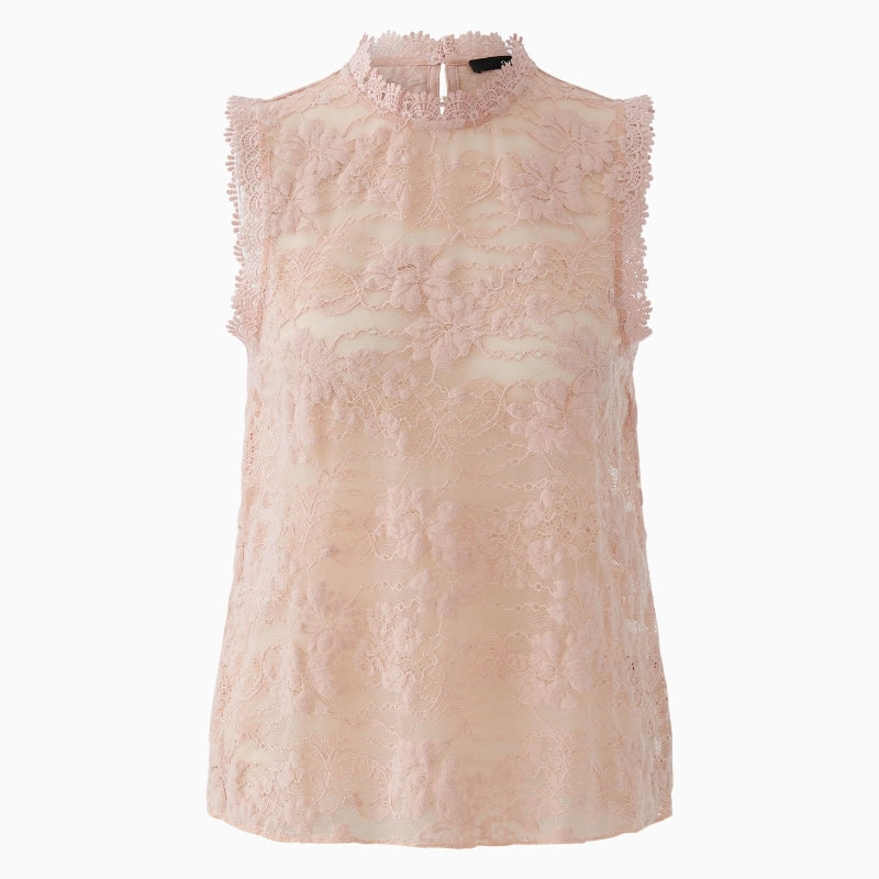 Oui lace top blush product view on white background – Áines Boutique