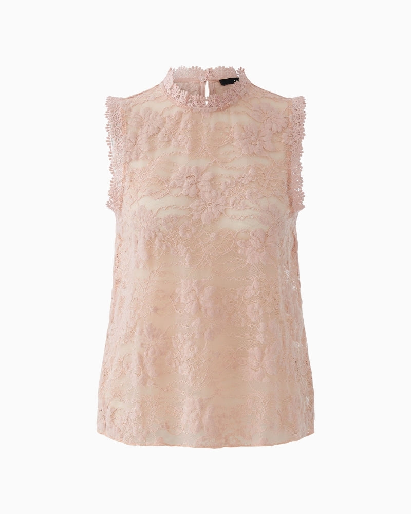 Oui lace top blush product view on white background – Áines Boutique