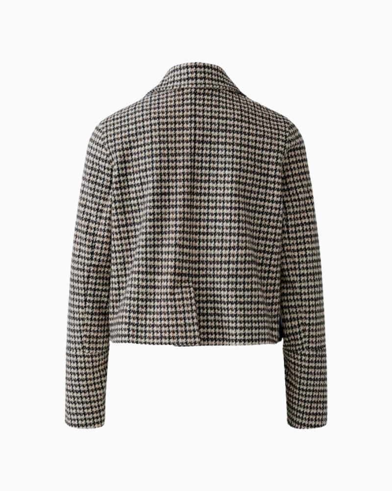 Back view showing centre slit and clean finish on unlined Oui jacket