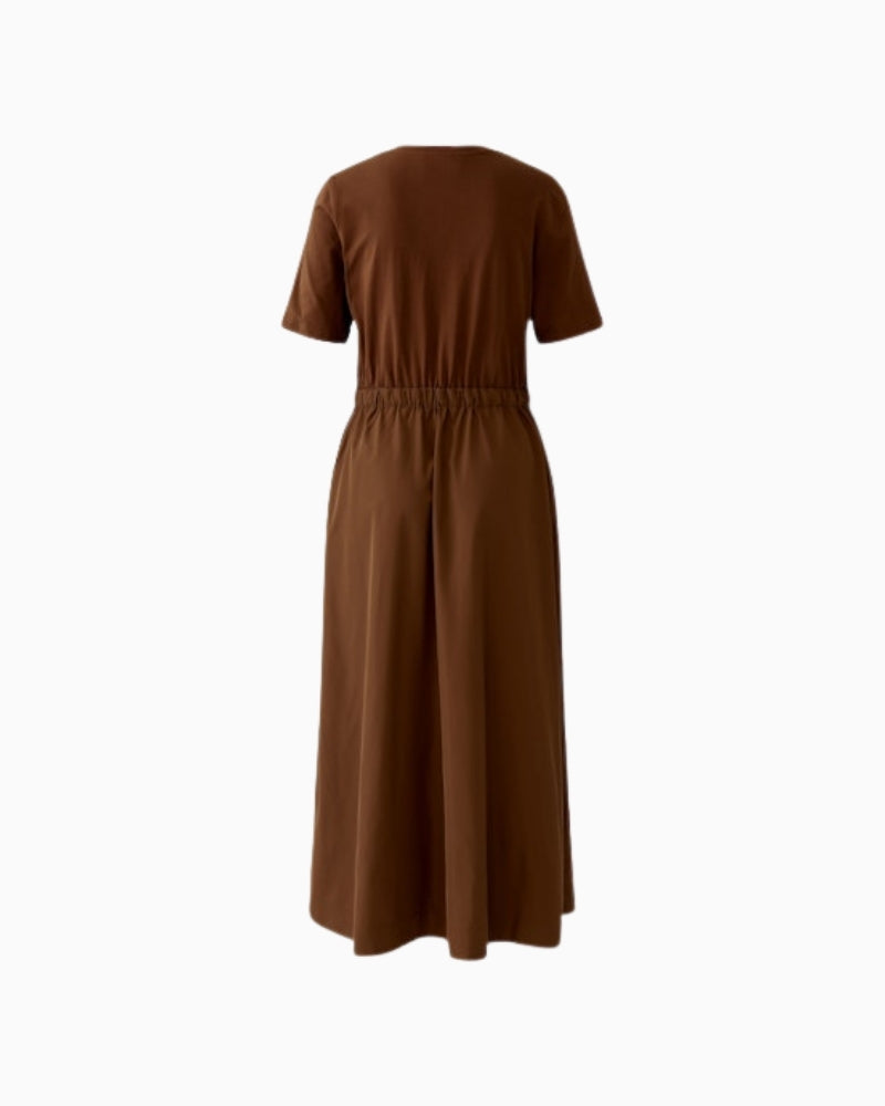 Oui maxi patch dress Fondue Fudge back view – Áines Boutique