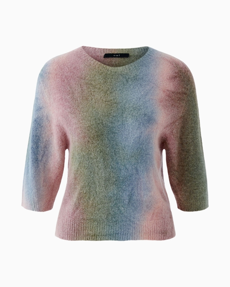 Oui pullover jumper multi colour back view woman wearing – Áines Boutique