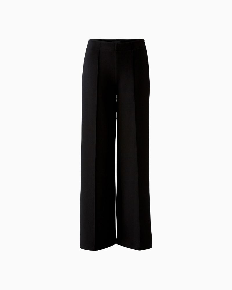 Oui tailored stretch trousers in black with clean front and soft finish