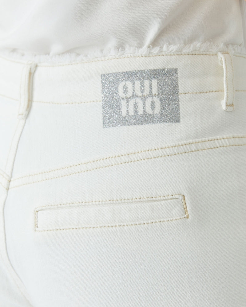 Oui The Relaxed white jeans, back waist detail – Áines Boutique