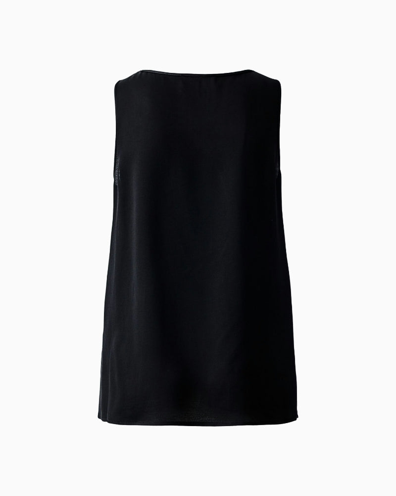 Oui black tank top flat lay detail – Áines Boutique