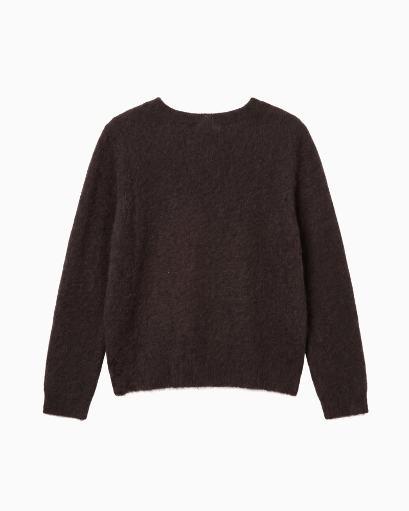 Oui Alpaca Blend Jumper in Dark Brown back view