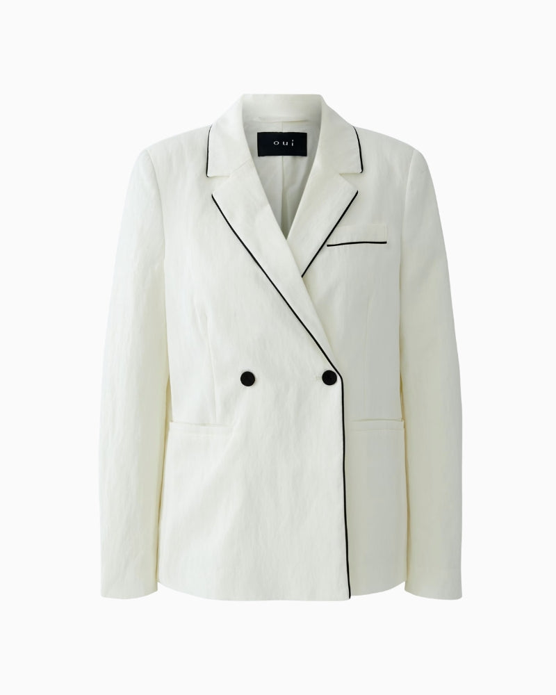 Oui Blazer in Off White front view