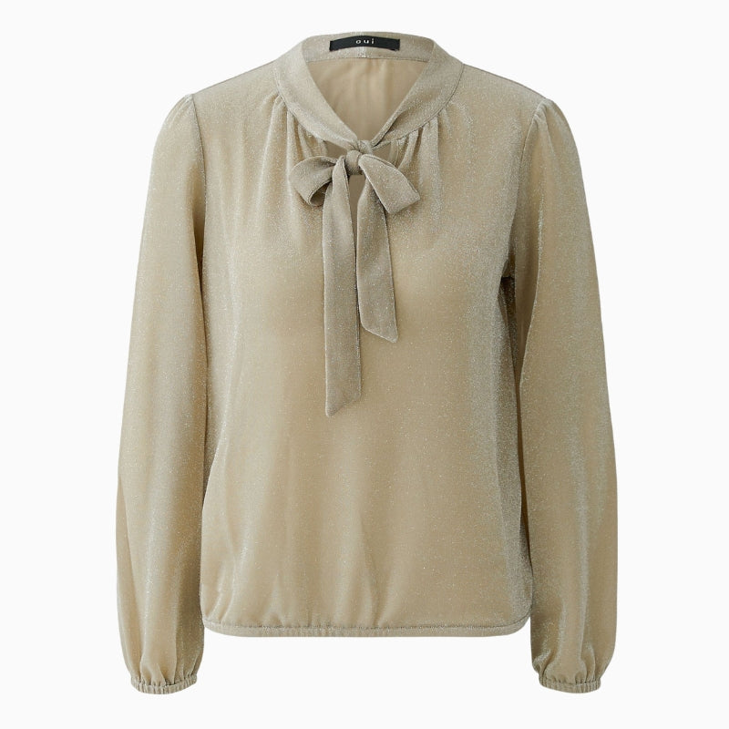 Oui Blouse in Beige front view