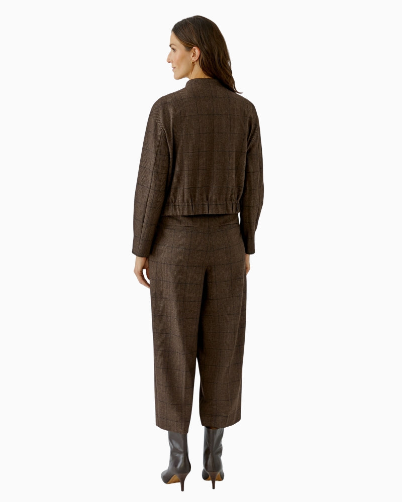 Oui Blouson Jacket in brown back view