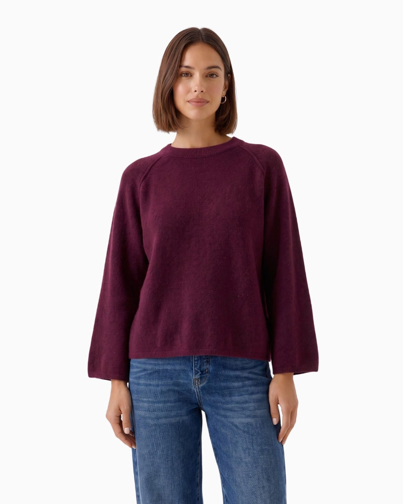 Oui Bramble Berry Pullover in berry front view