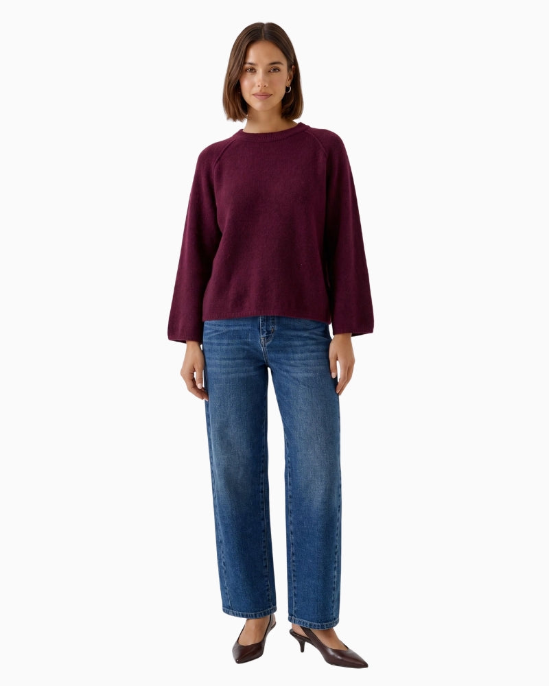 Oui Bramble Berry Pullover in berry styled view