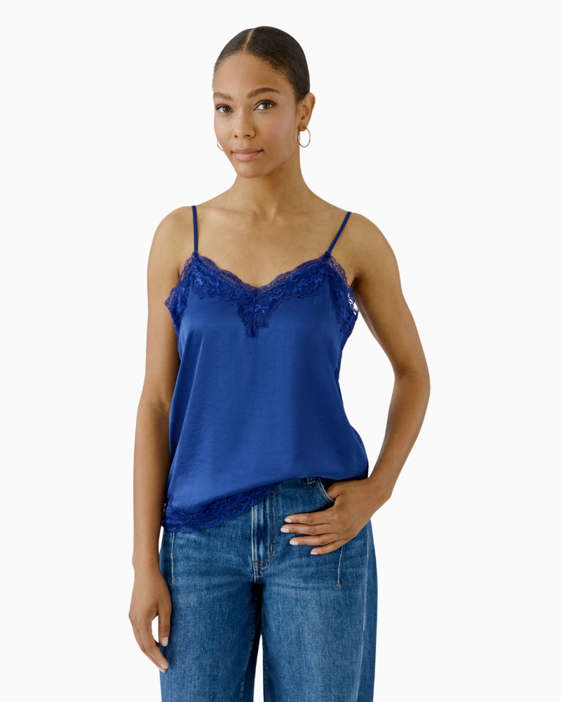 Oui Cami Top in Blue front view