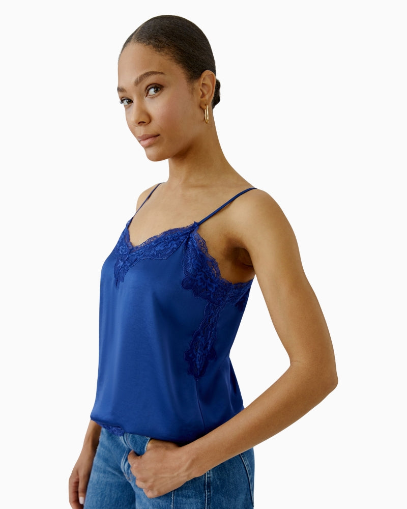 Oui Cami Top in Blue side view