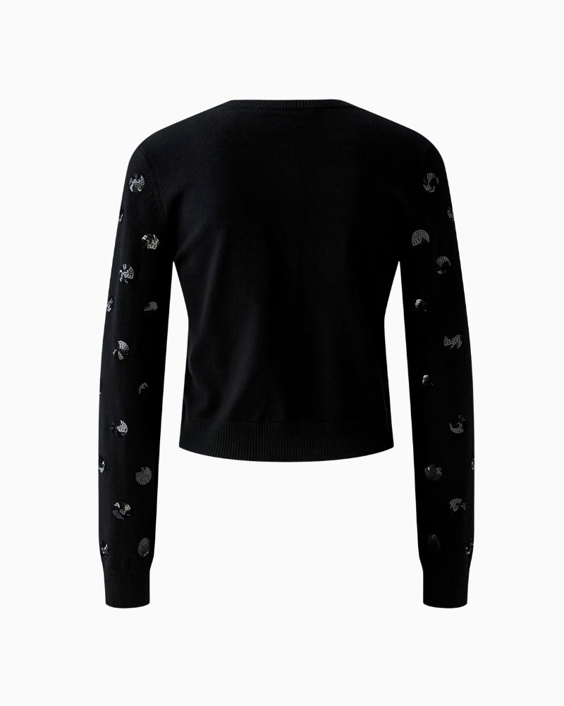 Oui Cardigan in black back detail