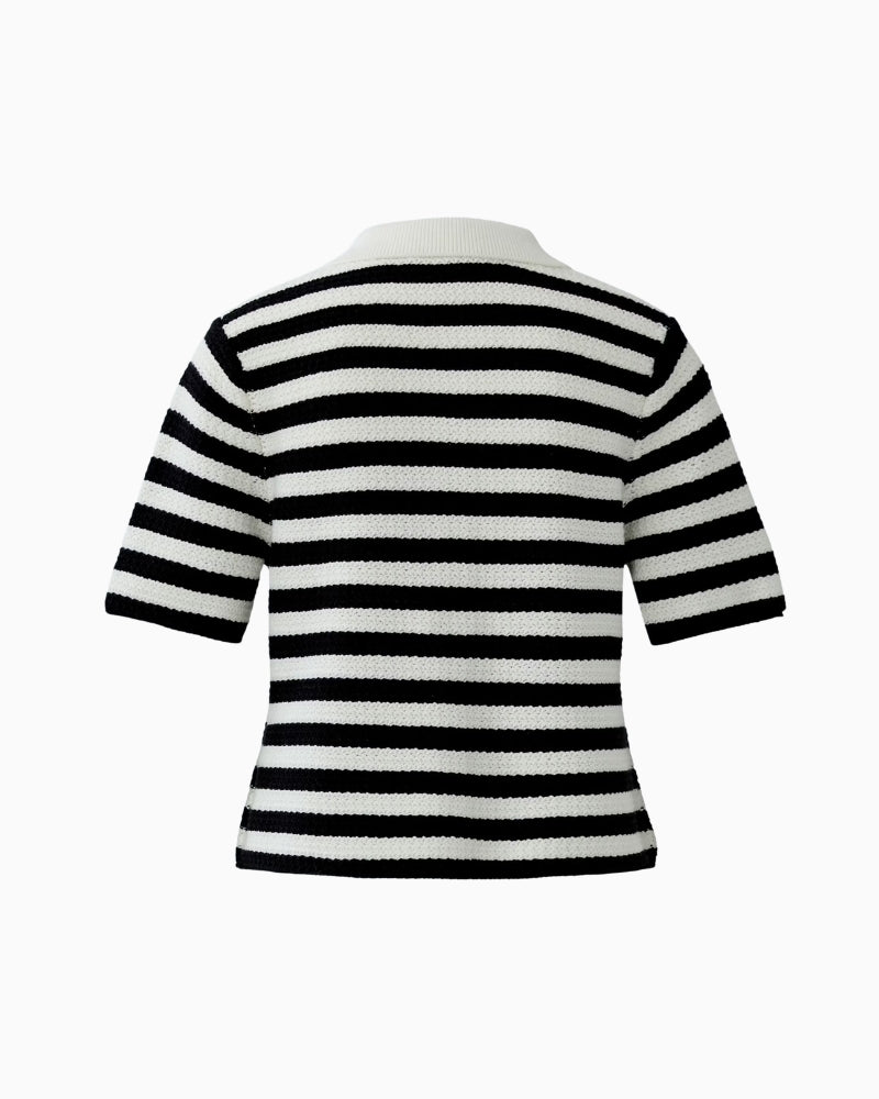 Oui Cardigan in white and black back view