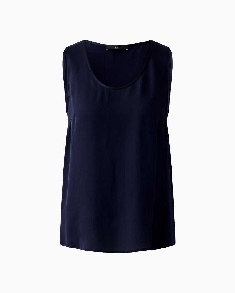 Oui navy tank top made from EcoVero viscose