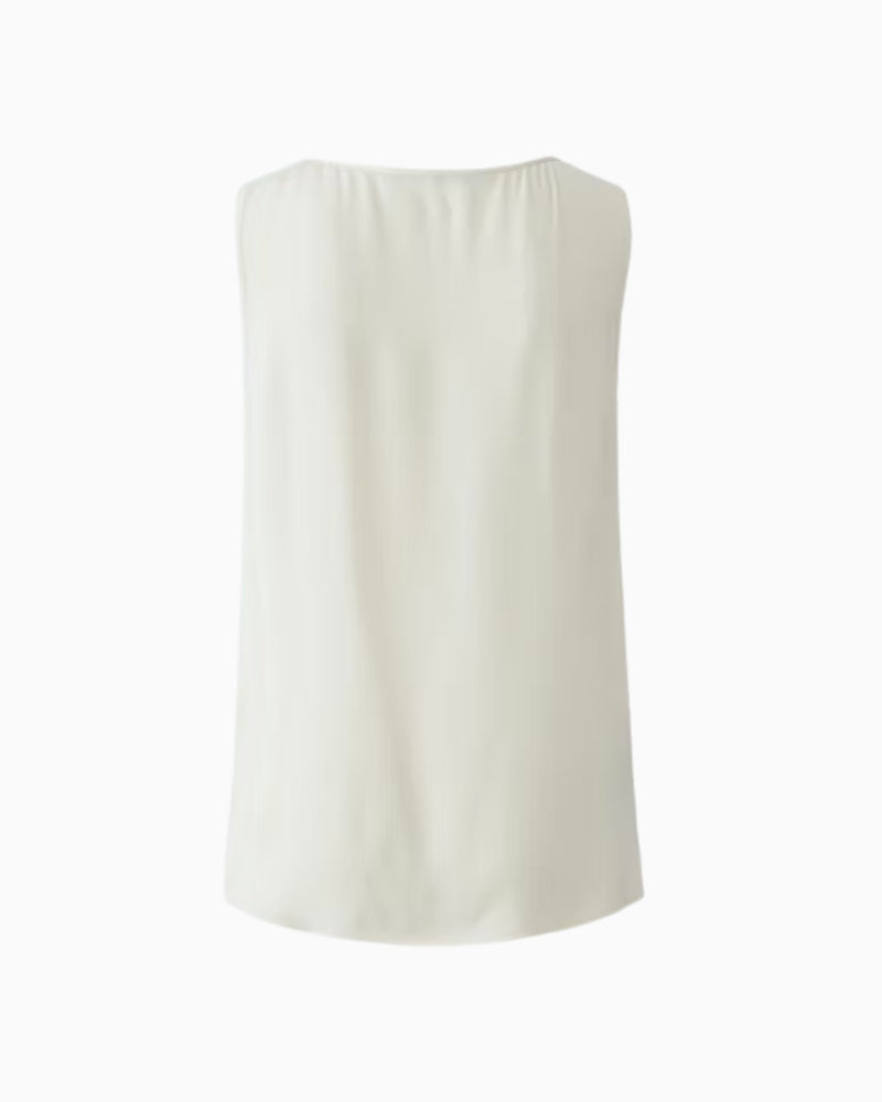 Back view of tank top in gardenia white